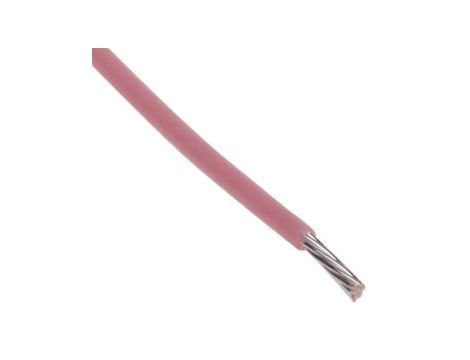 Przewód do urządzeń PTFE PTFE Różowy, 100m 0,22 mm 7/0,2 mm, 300 V, -75 → +200C, Ø 0.95mm, RS PRO BS3G210
