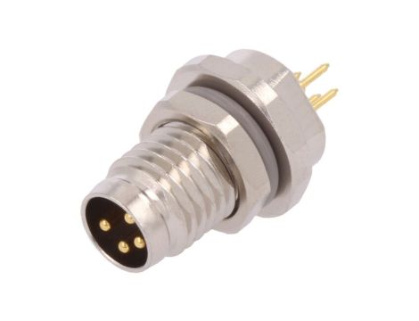 Złącze okrągłe M8 męskie proste montaż THT 4pin 30V T4040014041-000