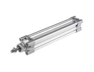 Siłownik profilowy, dwustronnego działania, CDEM Ø 32mm, skok 160mm, z amortyzacją elastyczną, RS PRO