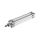 Siłownik profilowy, dwustronnego działania, CDEM Ø 32mm, skok 160mm, z amortyzacją elastyczną, RS PRO
