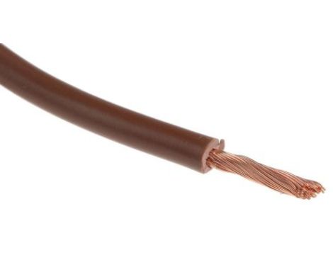Przewód jednożyłowy linkowy, 2491X, 2,5 mm, 50/0,25 mm, 13 AWG, PVC, 750 V, Brązowy, dł. 100m, RS PRO