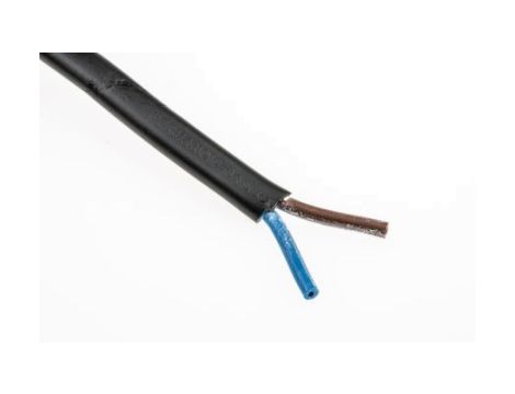 Sieciowy kabel zasilający 2 Core Polichlorek winylu PVC Sheath Czarny 3.35 x 5.3mm od , 300 V