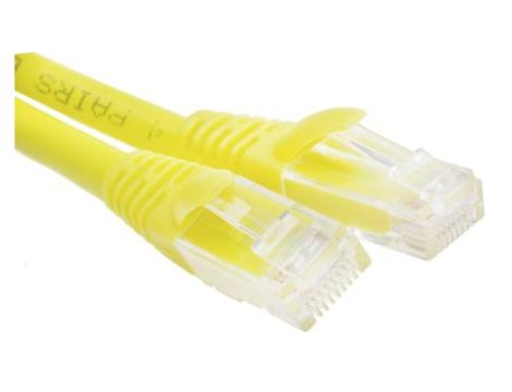 Kabel kategorii 6, Żółty, Wtyk RJ45/męski RJ45dł.: 1m, mat. koszulki: LSZH