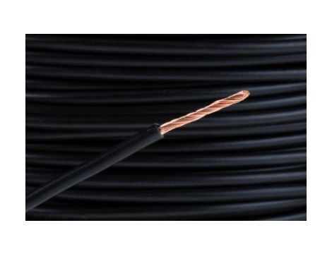 Przewód jednożyłowy linkowy, 2491X, 1,5 mm, 30/0,25 mm, 15 AWG, PVC, 750 V, Czarny, dł. 100m, RS PRO