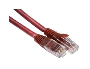 Kabel kategorii 6, Czerwony, Wtyk RJ45/męski RJ45dł.: 500mm, mat. koszulki: LSZH