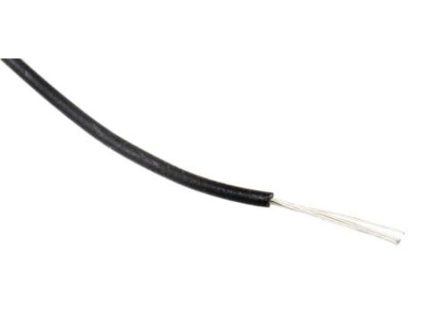 Przewód jednożyłowy linkowy, Przewód instalacyjny, 0,13 mm, 7/0,16 mm, 26 AWG, MPPE, 600 V, Czarny, dł. 100m, RS PRO