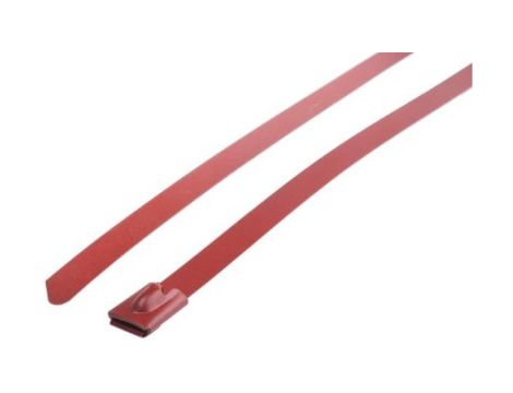 Opaska kablowa 125mm 4.6 mm Stal nierdzewna z powłoką poliestrową 100 sztuk RS PRO