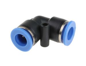 Adapter gwintowany typu kolanko rura – rura, Wciskane 10 mm, Wciskane 10 mm, Żeńskie, Żeńskie, 10 barów