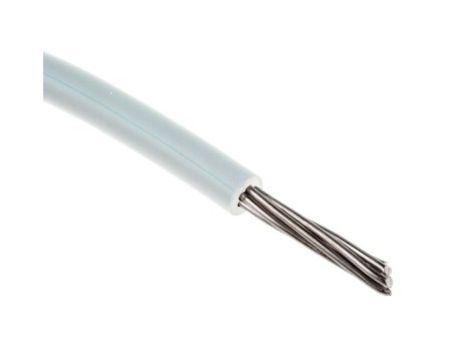 Przewód jednożyłowy linkowy, Przewód instalacyjny, 0,2 mm, 11/0,16 mm, 24 AWG, XLPE, 300 V, Biały, dł. 100m, RS PRO