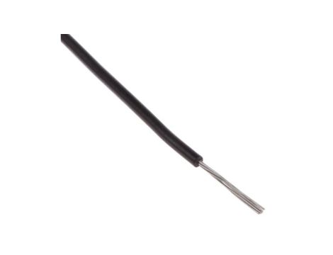 Przewód jednożyłowy linkowy, Przewód instalacyjny, 0,08 mm, 7/0,12 mm, 28 AWG, XLPVC, 150 V, Czarny, dł. 100m, RS PRO