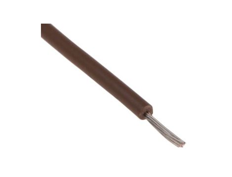 Przewód jednożyłowy linkowy, UL 3239, 0,2 mm, 11/0,16 mm, 24 AWG, XLPE, 6 kV DC, Brązowy, dł. 100m, RS PRO