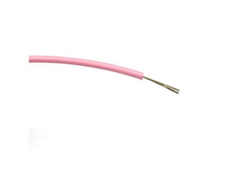 Przewód jednożyłowy linkowy, 0,2 mm, 7/0,2 mm, 24 AWG, PVC, 1 kV AC, Różowy, dł. 100m, RS PRO