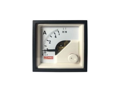 Amperomierz analogowy panelowy 10 (Input, Scale)A AC -10C do +65C RS PRO
