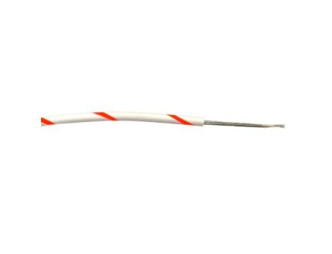Przewód jednożyłowy linkowy, 0,2 mm, 7/0,2 mm, 24 AWG, PVC, 1 kV AC, Czerwony/Biały, dł. 100m, RS PRO