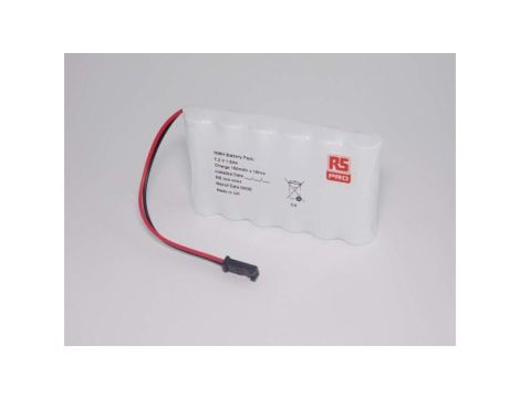 Pakiet akumulatorów AA NiMH, 7.2V, 940mAh, 6-ogniwowy, RS PRO