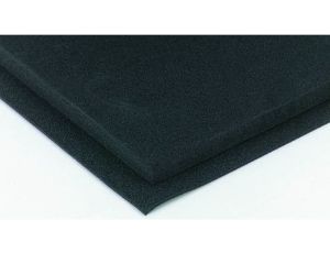 Arkusz gumy, Czarny, 45kg/m, 1m x 2m x 10mm, , samoprzylepny, RS PRO