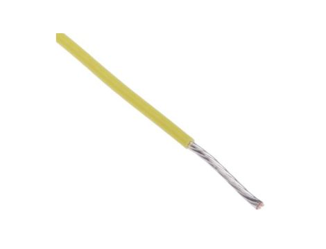 Przewód do urządzeń PTFE PTFE Żółty, 25m 0,22 mm 7/0,2 mm, 600 V, -75 → +200C, Ø 1.2mm, RS PRO BS3G210