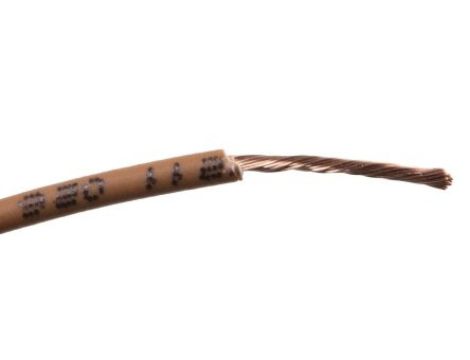 Przewód jednożyłowy linkowy, 2491B, 0,75 mm, 24/0,2 mm, 18 AWG, Bezhalogenowe, 500 V, Brązowy, dł. 100m, RS PRO