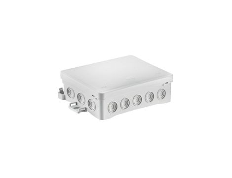 Puszka naścienna 90x40x135mm z dławnicą zintegrowaną samozatrzaskowa, bezhalogenowa, seria FASTBOXiHOOK szara IP54 NS9 35404102
