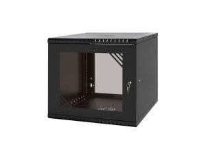 Szafa wisząca RACK 19 9U 600mm drzwi szklane czarna PRO