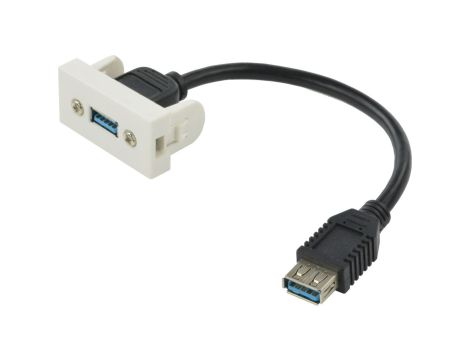 Gniazdo USB 3.0 z przewodem 15cm moduł 1M 22,5x45 biały Mediabox