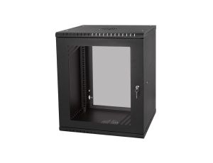Szafa wisząca RACK 19 12U 600mm drzwi szklane czarna BOX