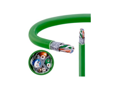 Kabel UTP kat.6 U/UTP 4x2x0,53 zielony LSOH Corning 3M /305m/