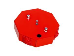 Puszka przeciwpożarowa PIP-1AN R3x2x4 ośmiokątna, E90, rozgałęźna, wymiary 115x28x123mm, czerwony 84621616