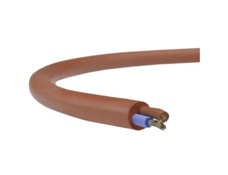 Kabel silikonowy SIHF 180C 300/500V 2x0,5 ciepłoodporny LSOH ceglasty linka TKD /100m/