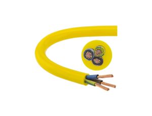 Przewód zasilający sterowniczy elastyczny PUR H07BQ-F 3x1,5 żółty Elektrokabel /50m/