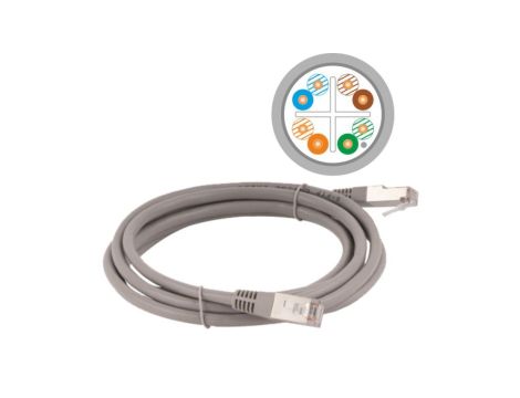 Patch-cord F/UTP kat.6 PVC 0.5m szary KKS6SZA0.5
