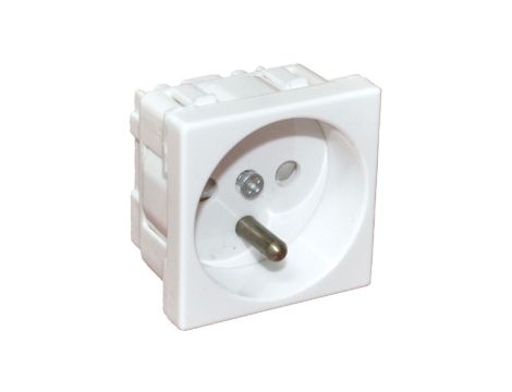 Gniazdo elektryczne 45x45, białe - 2P+Z PZ01B