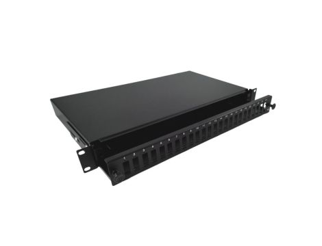 Przełącznica światłowodowa 24xSC duplex 19 1U z płytą czołową, wysuwalna FOP-1U-24SCD-C