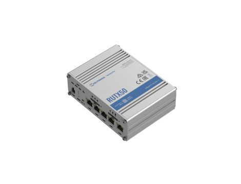 Profesjonalny przemysłowy router 5G, Wi-Fi 5, Dual SIM, 5x RJ45 1000Mb/s Teltonika RUTX50