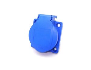 Gniazdo z uziemieniem 38x38mm 230V tablicowe IP54 niebieskie