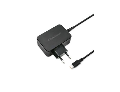 Qoltec Ładowarka sieciowa 65W 5-20V 3-3.25A USB typ C PD Laptop Smartfon Czarna