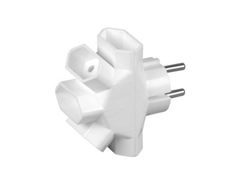 Rozgałęźnik 5-gniazdowy - 5x2P-euro, b/u, biały, 4R / 28206