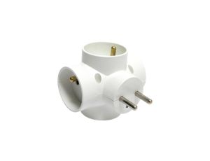 Rozgałęźnik 4-gniazdowy uziemienie, biały 4R / 27161