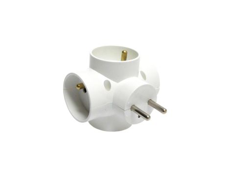 Rozgałęźnik 4-gniazdowy uziemienie, biały 4R / 27161