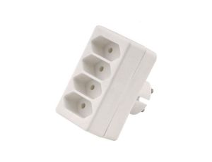 Rozgałęźnik 4-gniazdowy - 4x2P-euro, bez uziemienia, biały / 12738