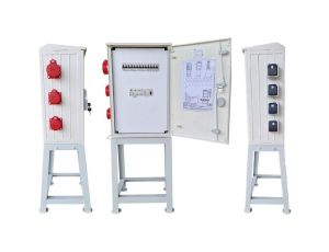 Rozdzielnica elektryczna budowlana na stojaku (4x2P+Z, 2x16A/5P, 1x32A/5P) RB40x60-K63-00124Z-P0