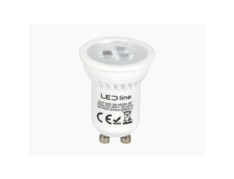 LED line PRIME żarówka LED GU11 3W 6500K zimna 330lm CERAMICZNA 38st. 5 lat gwar.