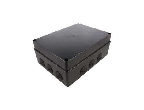 Skrzynka hermetyczna IP65 Puszka instalacyjna 300x220x120mm bezhalogenowa czarna z dławikami PG29 S-BOX 606c