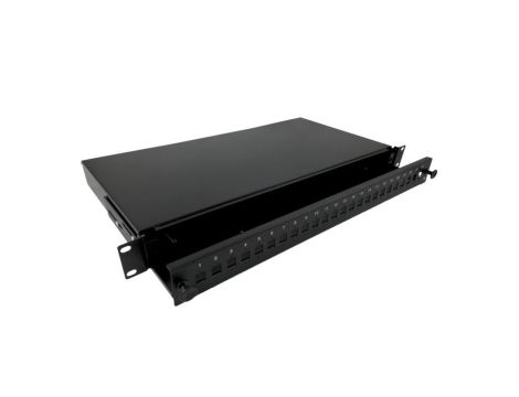 Przełącznica światłowodowa 24xSC simplex 19 1U z płytą czołową, wysuwalna FOP-1U-24SCS-C