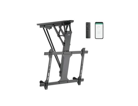 Uchwyt do TV elektryczny sufitowy Maclean, obsługa TUYA, max VESA 600x400, do pochyłych ścian, pilot, 32-70, 35kg, MC-880T