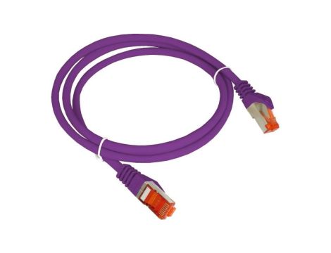 Patch-cord S/FTP kat.6A LSOH fioletowy 0,25m ALANTEC