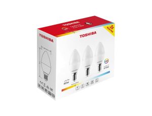 TOSHIBA LED N_3PACK C37 E14 4.7W 3000K 470lm/10szt./