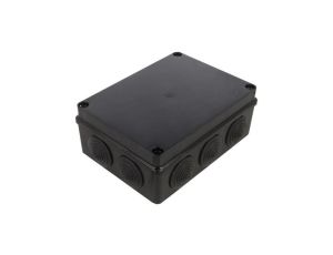Skrzynka hermetyczna IP65 Puszka instalacyjna 190x140x70mm bezhalogenowa czarna z dławikami PG29 S-BOX 406c