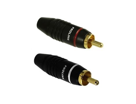 PROLINK Premium TRC-019 Wtyki RCA typu CINCH skręcane proste pozłacane 2szt. czarny + czerwony