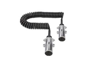 Przewód spiralny QLY-s kabel do naczepy zakończony metalowymi wtykami 7-pin typu N 24V 4,5m